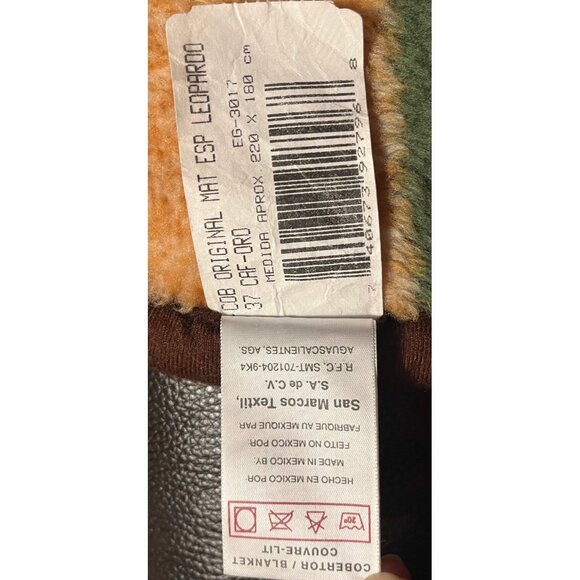 VTG SAN MARCOS Throw LEOPARD Blanket High Pile Two Sided 67” x 85 ” - Picture 3 of 7